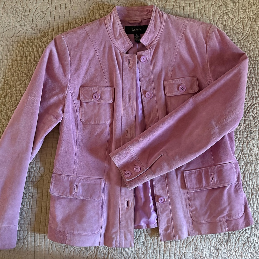 Leather bomber jacket